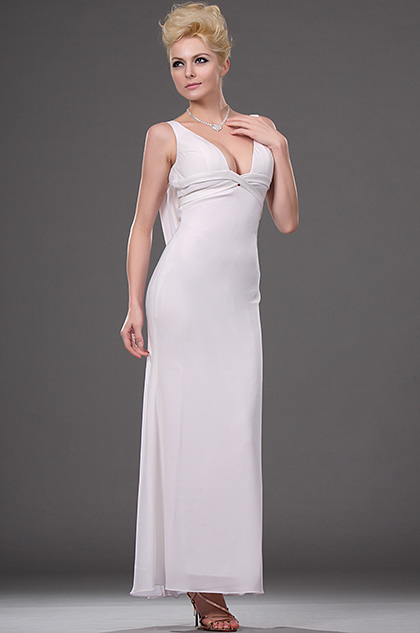 V-cut Ball Gown Party Evening Dress