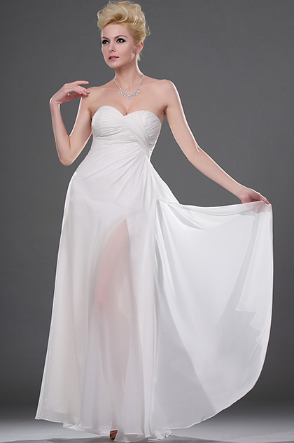 New Fabulous White Strapless Evening Dress