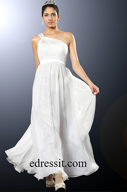 Elegant Single Shoulder Evening Dress