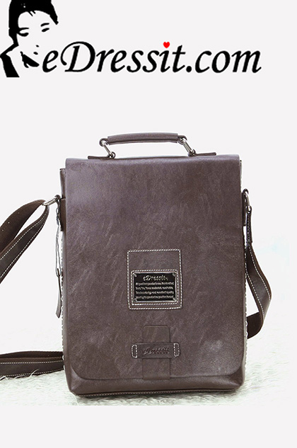 Leather Men's Messenger Shoulder Bag Briefcase