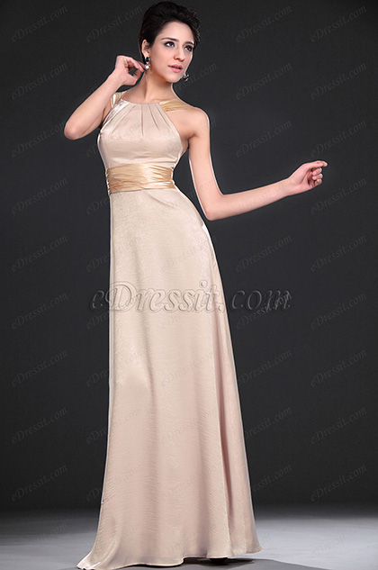 Elegant Floor-length Column Evening Dress