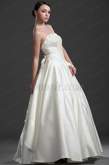 New Fabulous Strapless Wedding Gown