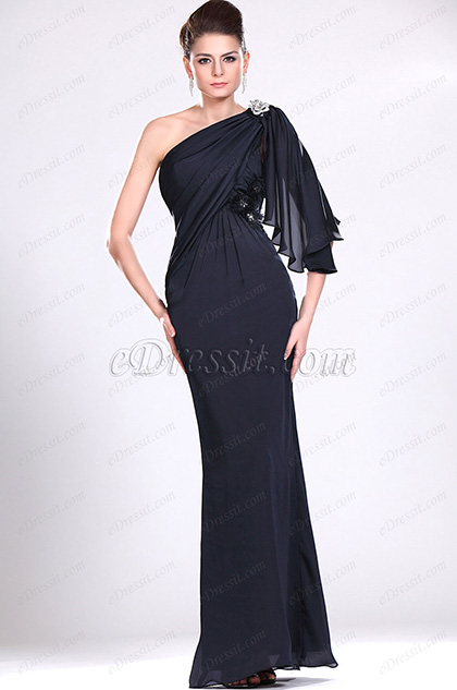 New Trendy One Shoulder Evening Dress