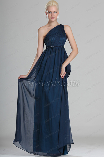 Grogeous One Shoulder Evening Dress