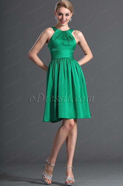 Sweety Halter Green Cocktail Dress Party Dress