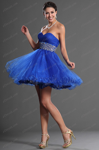 Reizend Blau Partykleid