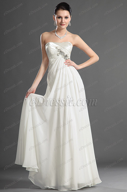 Charming Strapless Evening Dress Wedding Dress