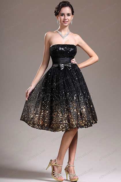 Cocktail Party Strapless Bow Bust Maxi Dress Black