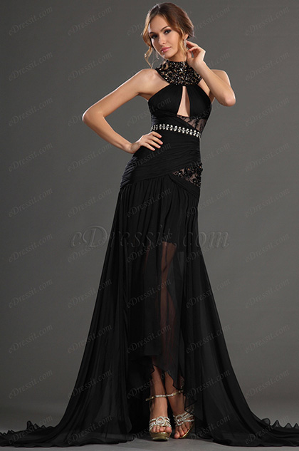 open lace back dress BABARONI BABARONI Lace Tulle Black Prom Dresses Sheath/Column Sweetheart Appliqued Beaded with Slit Lace-Up Backless, Black / US0
