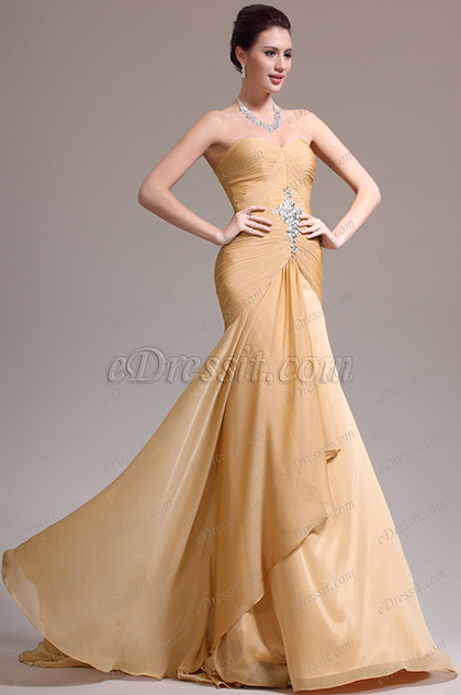 New Adorable Strapless and sweethearte Evening Dress