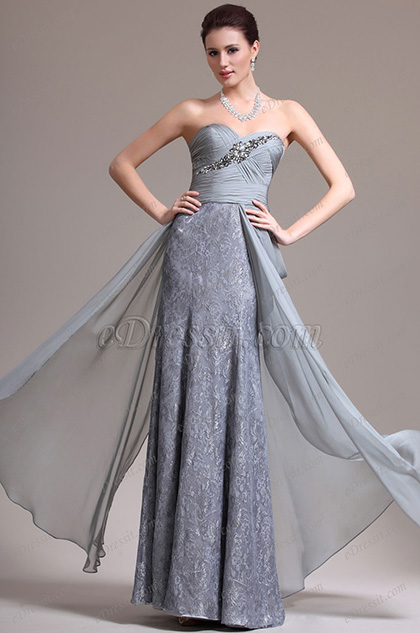 New Elegant Sweetyheart Strapless Lace Evening Dress