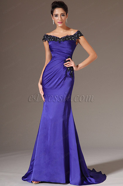 Off-Shoulder Sheath Evening Gown