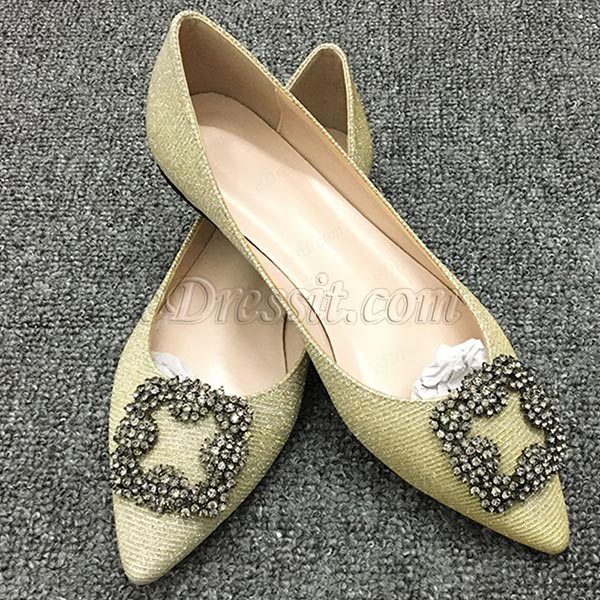 Shiny Beadings Toe Closed Rhinestone Shoes