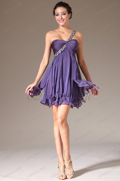 Purple Sweetheart Knee Length Party/Cocktail Dress (04140106) - eDressit