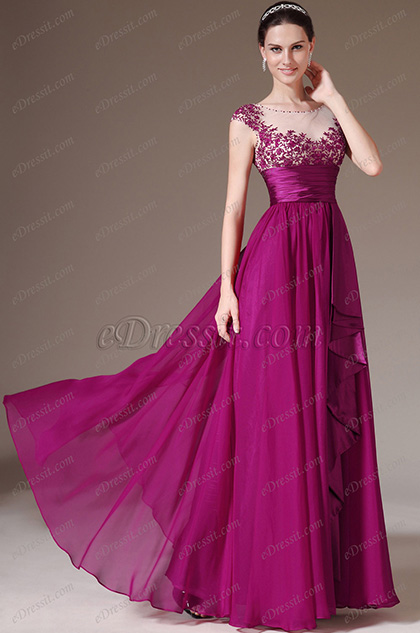 2014 Neu Stickerei A-Line Prom Abendkleid