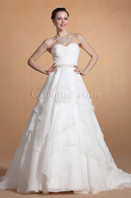 2014 New Gorgeous Strapless Sweetheart Neck Wedding Gown