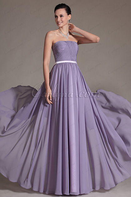 2014 Nouveauté Sans Bretelles Mauve Robe de Soirée Robe de Demoiselle d'Honneur