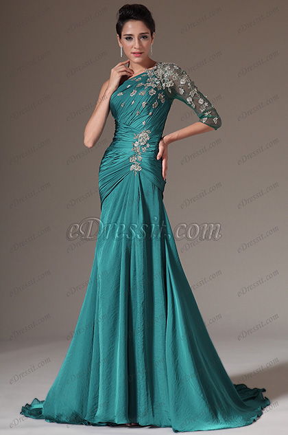 Stylish One Sleeve Evening Gown