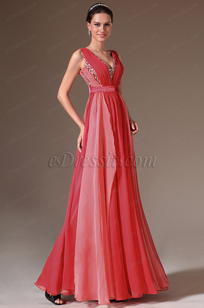 Stunning Red Sleeveless Evening Gown