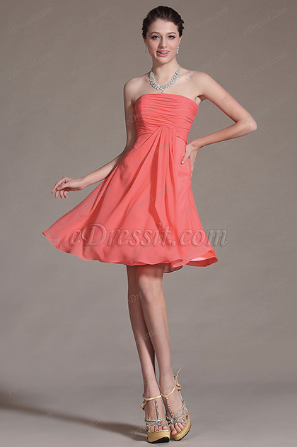 Lovely Strapless Cocktail Dress Party Dress