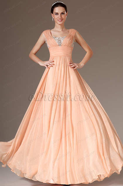 Stunning Embroidered Lace Prom Evening Dress