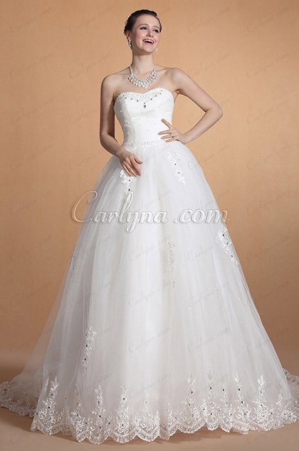 2014 New Elegant Strapless Sweetheart Neck Mermaid Wedding Gown