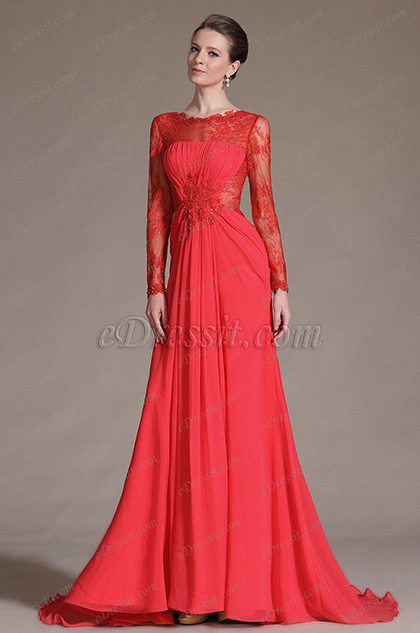 Neu Rot Sexy Herzlich Overlace Abendkleid