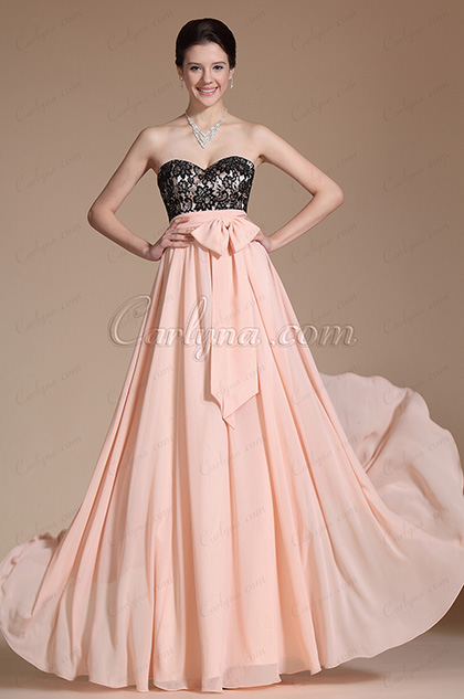 Sweetheart Lace Bodice A-line Evening Dress/ Prom Gown