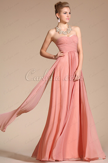 Strapless Pleated Evening Dress/Bridesmaid Dress