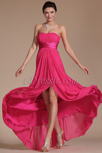 Simple Strapless Evening Dress Bridesmaid Dress