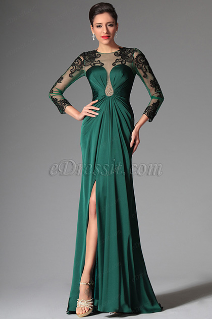 Dark Green Stylish Evening Prom Ball Gown