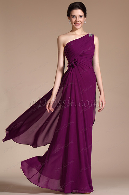 One Shoulder Evening Dress Prom Gown