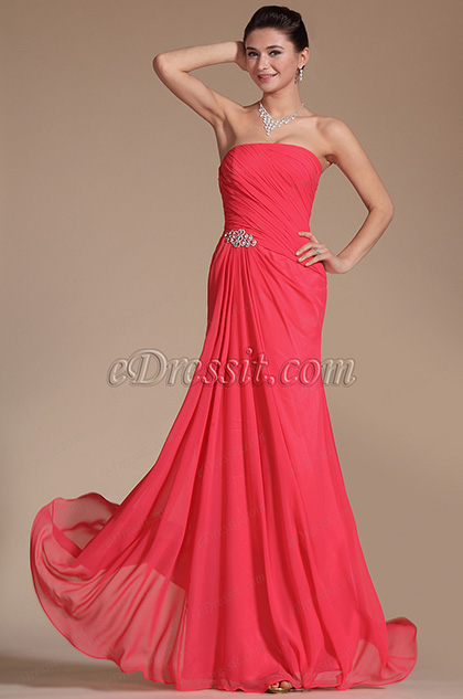 Simple Pleated A-line Evening Dress Bridesmaid Dress