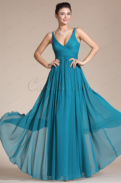 2014 Neu  Elegant V Ausschnitt Abendkleid Gala Kleid