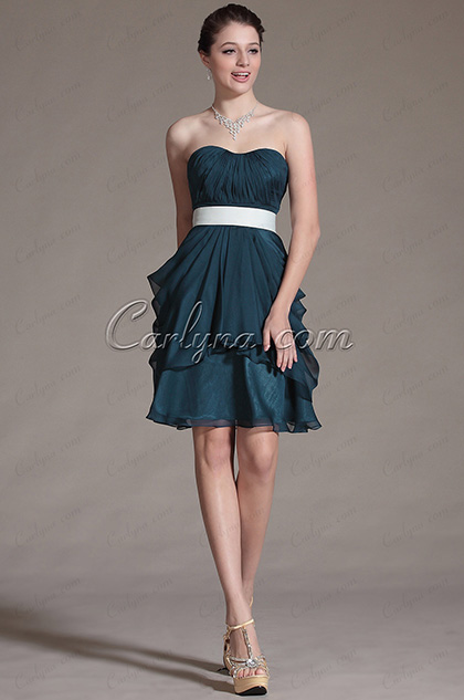 Sweetheart Pleated Bridesmaid Dress Cocktail Dress