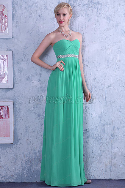 Graceful Strapless A-line Evening Dress Bridesmaid Dress