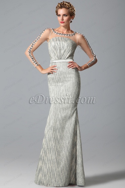 Long Sleeves Mother of the Bride Dress With Beads