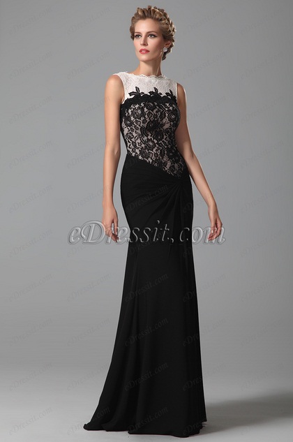 Top Lace Floor Length Evening Dress Formal Gown