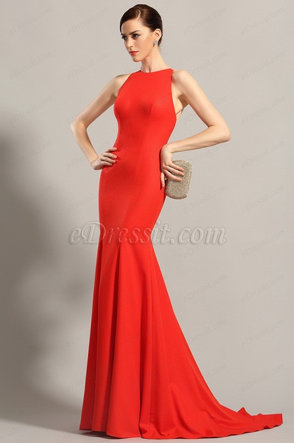 Sleeveless Red Formal Dress Evening Gown