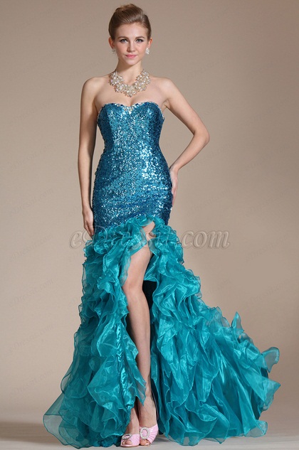 Sweetheart Mermaid High Split Evening Dress