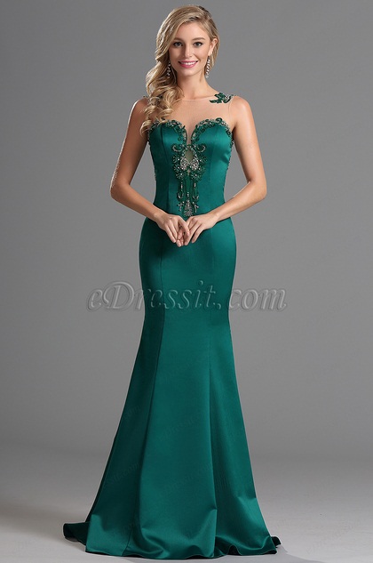 Sleeveless Sweetheart Neck Beaded Prom Gown Evening Dress