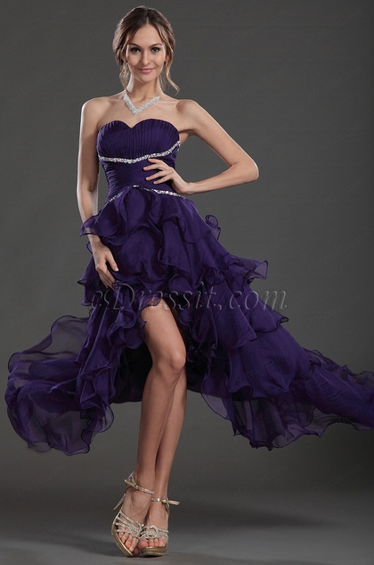 Purple Sweetheart Strapless Formal Dress