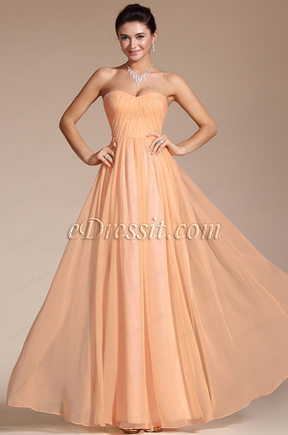 Elegant Strapless Sweetheart Bridesmaid Dress Formal Gown