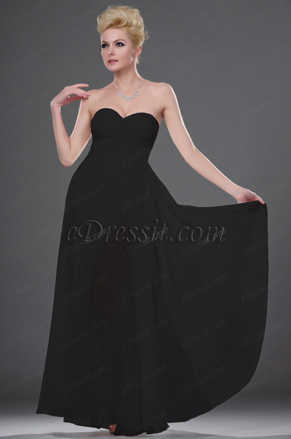 Fabulous Black Strapless Evening Dress