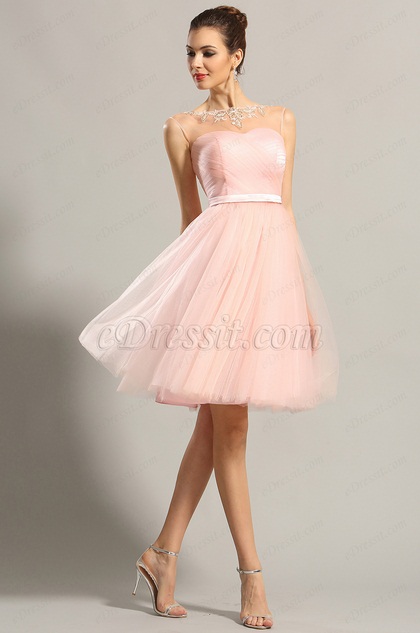 Sleeveless Sweetheart Pink Party Dress Cocktail Dress