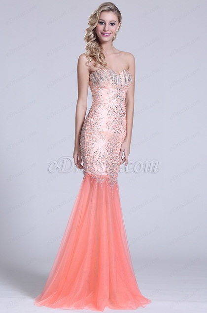 Strapless Sweetheart Prom Dress With Crystal Details