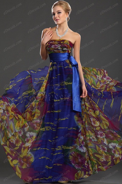 Printed Evening Dress Floral Dress