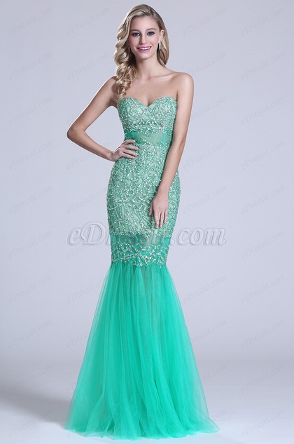 Gorgeous Strapless Sweetheart Beaded Prom Dress