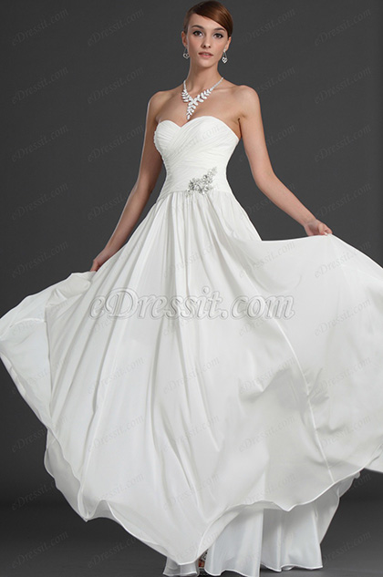 Graceful Sweetheart White Evening Dress Prom Dress