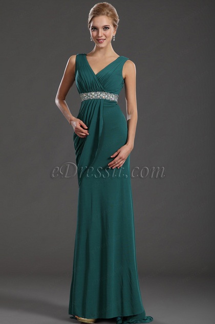 V Cut Long Evening Dress Prom